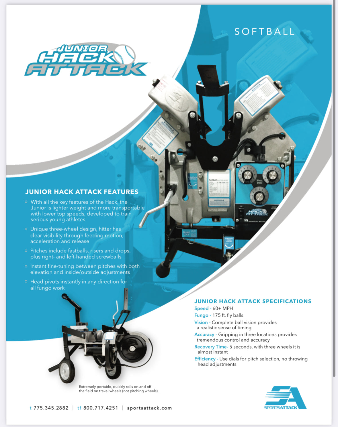 Junior Hack Attack Softball Pitching Machine - Machine Only