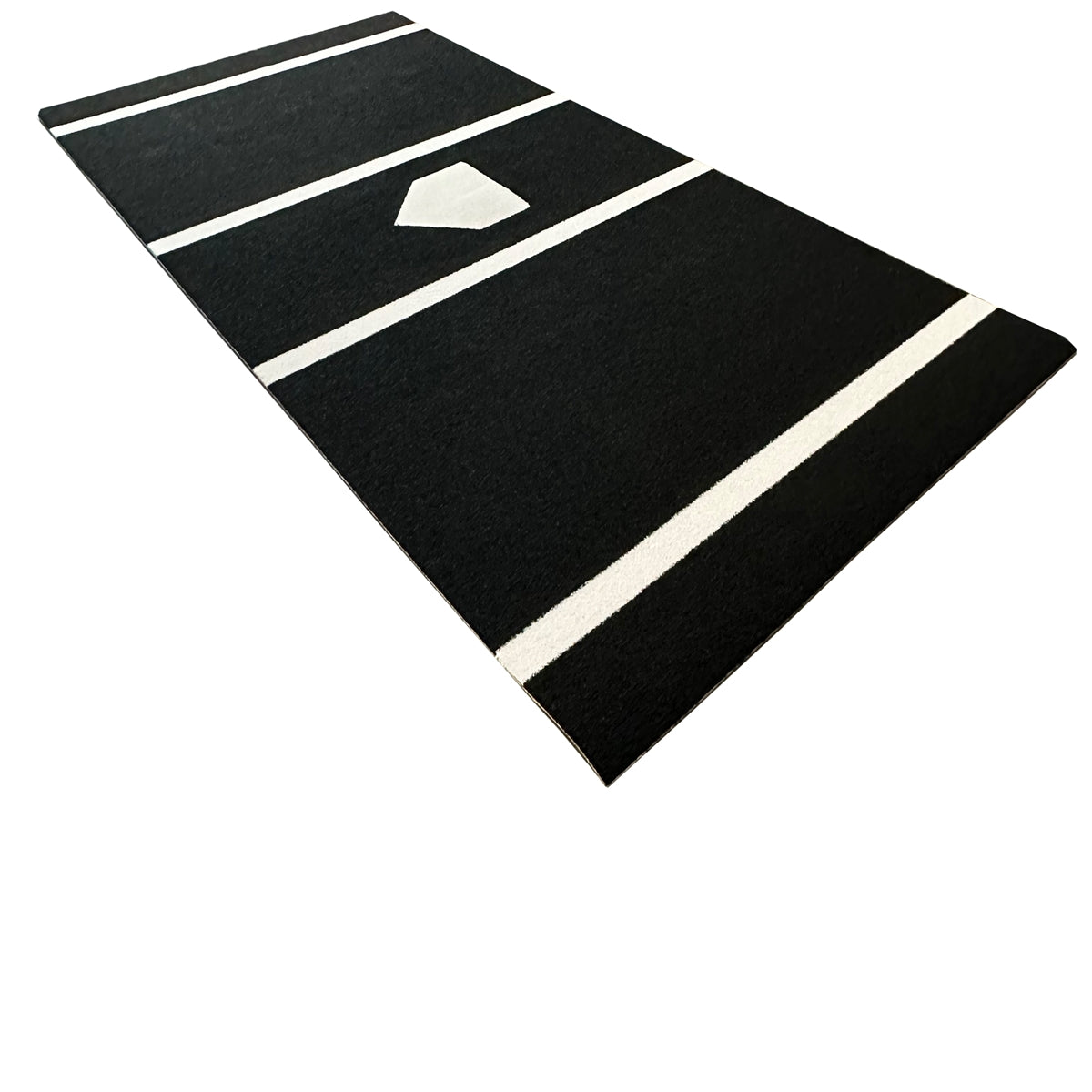 Black 6 Feet x 12 Feet Pro Ball Synthetic Turf For Baseball or Softball Hitting Mat - Inlaid Home Plate