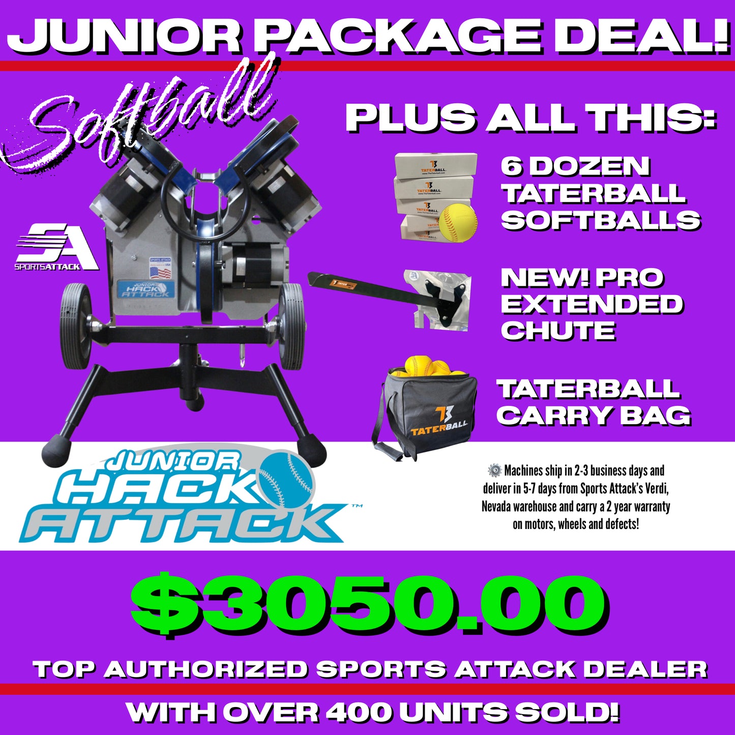 HACK ATTACK JUNIOR - SOFTBALL PACKAGE DEAL