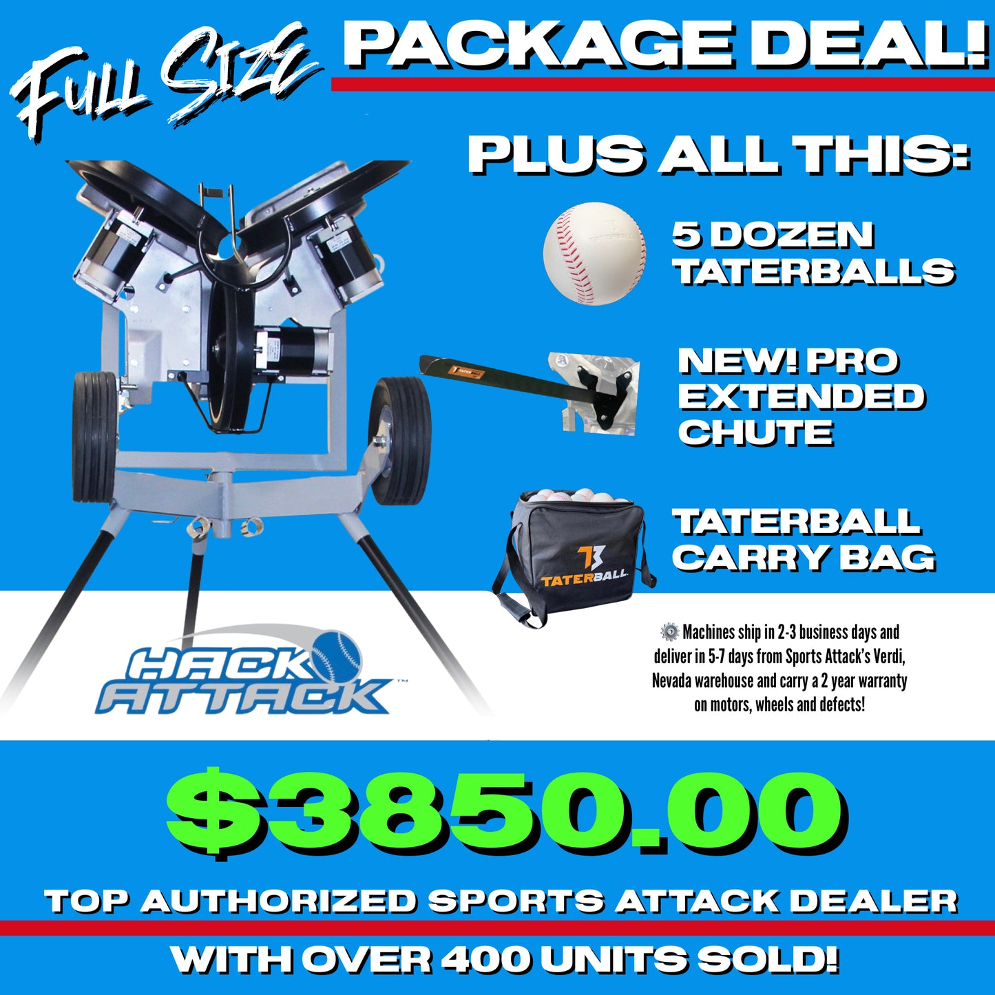 Hack Attack Full Size - Baseball PACKAGE DEAL