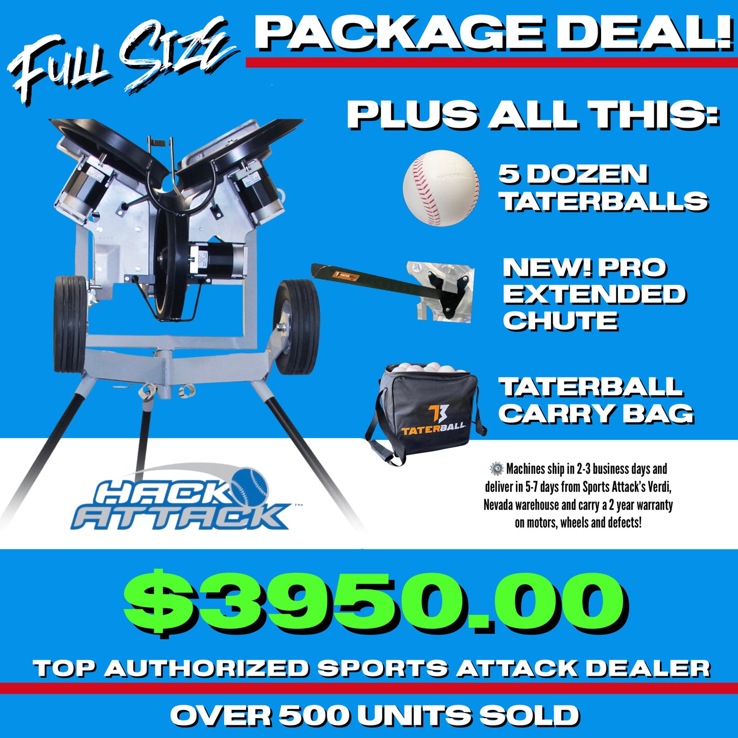 Hack Attack Full Size - Baseball PACKAGE DEAL