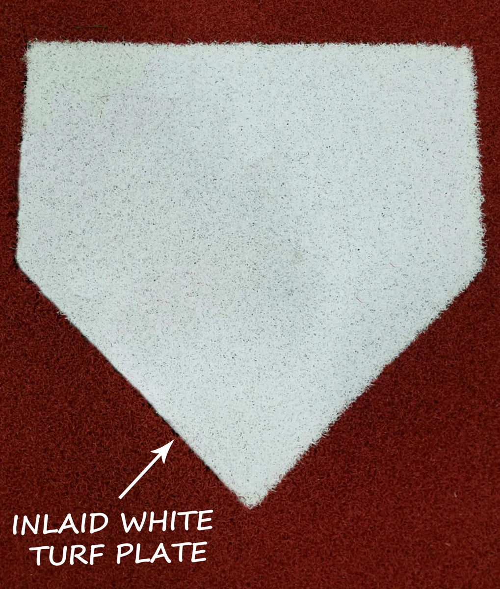 Clay 6 Feet x 12 Feet Pro Ball Synthetic Turf For Baseball or Softball Hitting Mat - Inlaid Home Plate