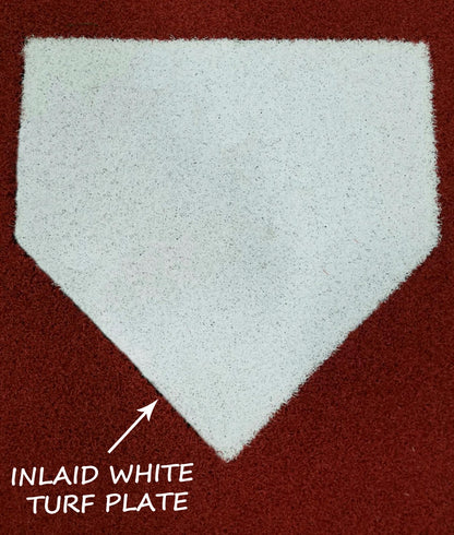 Clay 6 Feet x 12 Feet Pro Ball Synthetic Turf For Baseball or Softball Hitting Mat - Inlaid Home Plate