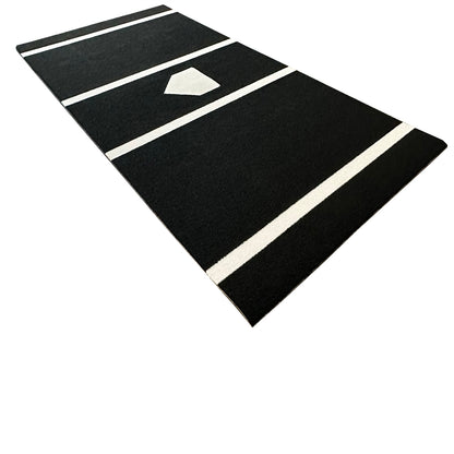 Black 6 Feet x 12 Feet Pro Ball Synthetic Turf For Baseball or Softball Hitting Mat - Inlaid Home Plate